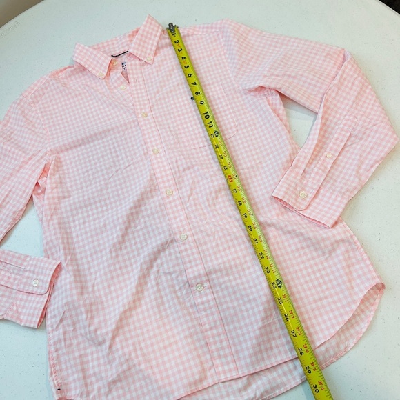 NWOT Vineyard Vine OTG Performance M Long Sleeve Shirt Gingham Pink White - Picture 4 of 7